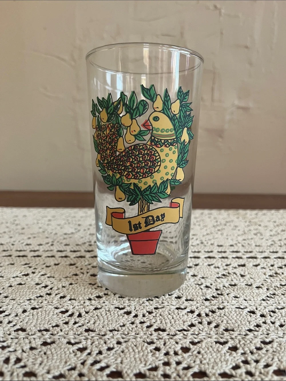 Set of 11 Decorative Holiday Glass Tumblers - Colorful Botanical Designs